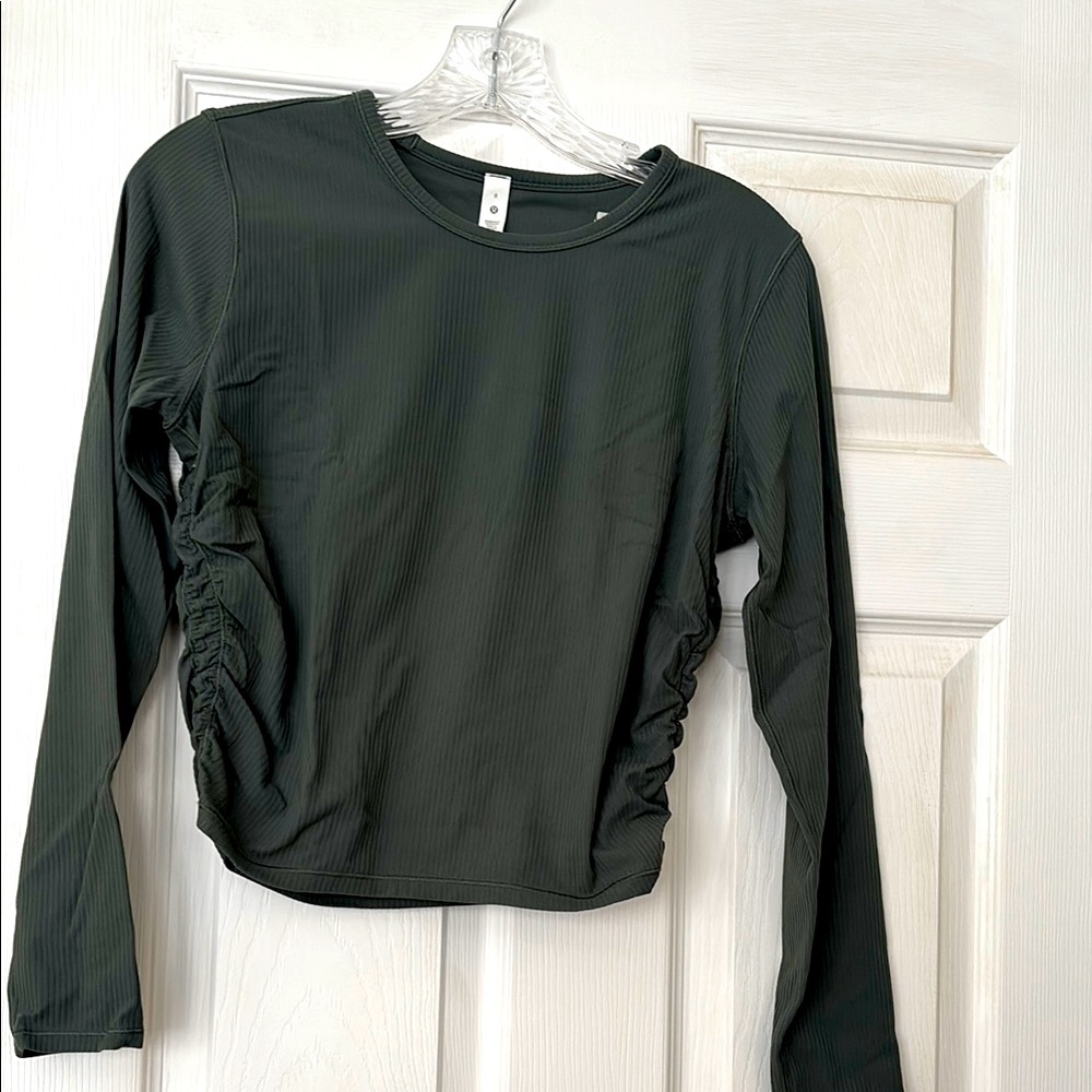 Lululemon all it takes ribbed nulu long sleeve in dark forest